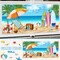 Summer Vacation Garage Door Banner 6 x 13 ft Summer Holiday Backdrop Decoration Ocean Beach Large Garage Door Cover for Indoor Outdoor Photography Summer Party Photo Booth Background Hanging Decor